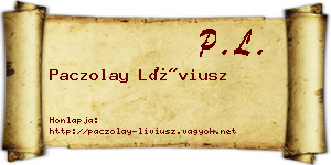 Paczolay Líviusz névjegykártya